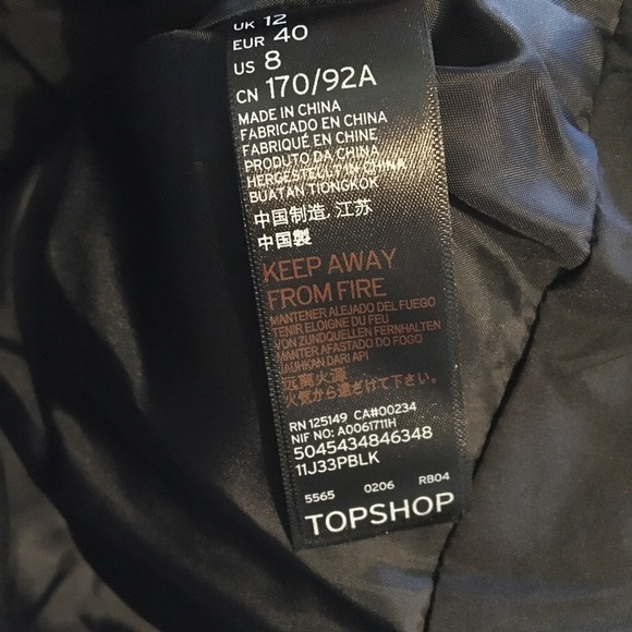 TopShop Colorblock Puffer Jacket Stripe Coat NWT - Picture 7 of 7